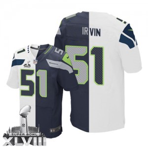Hommes Nike Seattle Seahawks # 51 Bruce Irvin Élite Team/route deux ton Super Bowl XLVIII NFL Maillot Magasin