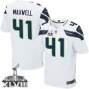 Men Nike Seattle Seahawks &41 Byron Maxwell Elite White Super Bowl XLVIII NFL Jersey