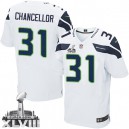 Men Nike Seattle Seahawks &31 Kam Chancellor Elite White Super Bowl XLVIII NFL Jersey