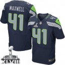 Men Nike Seattle Seahawks &41 Byron Maxwell Elite Steel Blue Team Color Super Bowl XLVIII NFL Jersey