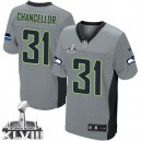 Men Nike Seattle Seahawks &31 Kam Chancellor Elite Grey Shadow Super Bowl XLVIII NFL Jersey