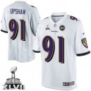 Youth Nike Baltimore Ravens &91 Courtney Upshaw Elite White Super Bowl XLVII NFL Jersey