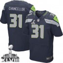 Men Nike Seattle Seahawks &31 Kam Chancellor Elite Steel Blue Team Color Super Bowl XLVIII NFL Jersey