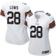 Women Nike Cleveland Browns &28 Dion Lewis Elite White NFL Jersey