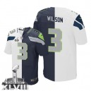 Men Nike Seattle Seahawks &3 Russell Wilson Elite Team/Road Two Tone Super Bowl XLVIII NFL Jersey