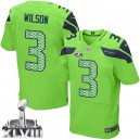 Men Nike Seattle Seahawks &3 Russell Wilson Elite Green Alternate Super Bowl XLVIII NFL Jersey