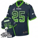 Men Nike Seattle Seahawks &25 Richard Sherman Elite Steel Blue Drift Fashion Super Bowl XLVIII NFL Jersey