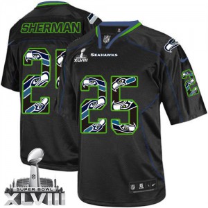 Hommes Nike Seattle Seahawks # 25 Richard Sherman élite nouveau Lights Out noir Super Bowl XLVIII NFL Maillot Magasin Hommes Nike Seattle Seahawks # 25 Richard Sherman élite nouveau Lights Out noir Super Bowl XLVIII NFL Maillot Magasin