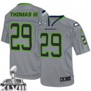 Men Nike Seattle Seahawks &29 Earl Thomas III Elite Lights Out Grey Super Bowl XLVIII NFL Jersey