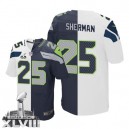 Men Nike Seattle Seahawks &25 Richard Sherman Elite Team/Road Two Tone Super Bowl XLVIII NFL Jersey