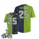 Men Nike Seattle Seahawks &25 Richard Sherman Elite Team/Green Two Tone Super Bowl XLVIII NFL Jersey