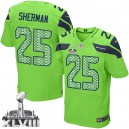 Men Nike Seattle Seahawks &25 Richard Sherman Elite Green Alternate Super Bowl XLVIII NFL Jersey