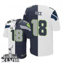 Men Nike Seattle Seahawks &18 Sidney Rice Elite Team/Road Two Tone Super Bowl XLVIII NFL Jersey