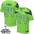 Men Nike Seattle Seahawks &24 Marshawn Lynch Elite Green Alternate Super Bowl XLVIII NFL Jersey