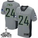 Men Nike Seattle Seahawks &24 Marshawn Lynch Elite Grey Shadow Super Bowl XLVIII NFL Jersey