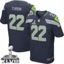 Men Nike Seattle Seahawks &22 Robert Turbin Elite Steel Blue Team Color Super Bowl XLVIII NFL Jersey