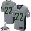 Men Nike Seattle Seahawks &22 Robert Turbin Elite Grey Shadow Super Bowl XLVIII NFL Jersey