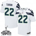Men Nike Seattle Seahawks &22 Robert Turbin Elite White Super Bowl XLVIII NFL Jersey