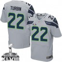 Men Nike Seattle Seahawks &22 Robert Turbin Elite Grey Alternate Super Bowl XLVIII NFL Jersey