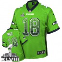 Men Nike Seattle Seahawks &18 Sidney Rice Elite Green Drift Fashion Super Bowl XLVIII NFL Jersey