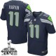 Men Nike Seattle Seahawks &11 Percy Harvin Elite Steel Blue Team Color Super Bowl XLVIII NFL Jersey