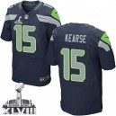 Men Nike Seattle Seahawks &15 Jermaine Kearse Elite Steel Blue Team Color Super Bowl XLVIII NFL Jersey