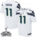 Men Nike Seattle Seahawks &11 Percy Harvin Elite White Super Bowl XLVIII NFL Jersey