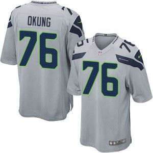 Jeunesse Nike Seattle Seahawks # 76 Russell Okung Élite gris alternent NFL Maillot Magasin