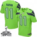 Men Nike Seattle Seahawks &11 Percy Harvin Elite Green Alternate Super Bowl XLVIII NFL Jersey