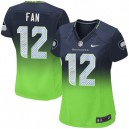 Women Nike Seattle Seahawks 12th Fan Elite Navy/Green Fadeaway NFL Jersey