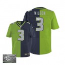 Men Nike Seattle Seahawks &3 Russell Wilson Elite Team/Green Two Tone Autographed NFL Jersey