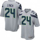 Youth Nike Seattle Seahawks &24 Marshawn Lynch Elite Grey Alternate NFL Jersey