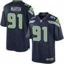Youth Nike Seattle Seahawks &91 Cassius Marsh Elite Steel Blue Team Color NFL Jersey