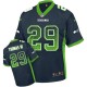 Men Nike Seattle Seahawks &29 Earl Thomas III Elite Navy Blue Drift Fashion NFL Jersey