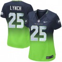 Women Nike Seattle Seahawks &25 Richard Sherman Elite Navy/Green Fadeaway NFL Jersey