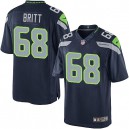 Youth Nike Seattle Seahawks &68 Justin Britt Elite Steel Blue Team Color NFL Jersey