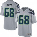 Youth Nike Seattle Seahawks &68 Justin Britt Elite Grey Alternate NFL Jersey