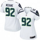 Women Nike Seattle Seahawks &92 Brandon Mebane Elite White NFL Jersey