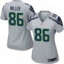 Women Nike Seattle Seahawks &86 Zach Miller Elite Grey Alternate NFL Jersey