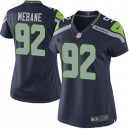 Women Nike Seattle Seahawks &92 Brandon Mebane Elite Steel Blue Team Color NFL Jersey