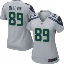 Women Nike Seattle Seahawks &89 Doug Baldwin Elite Grey Alternate NFL Jersey