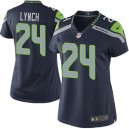 Women Nike Seattle Seahawks &24 Marshawn Lynch Elite Steel Blue Team Color NFL Jersey