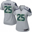 Women Nike Seattle Seahawks &25 Richard Sherman Elite Grey Alternate NFL Jersey
