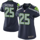 Women Nike Seattle Seahawks &25 Richard Sherman Elite Steel Blue Team Color NFL Jersey