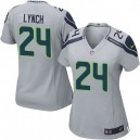 Women Nike Seattle Seahawks &24 Marshawn Lynch Elite Grey Alternate NFL Jersey