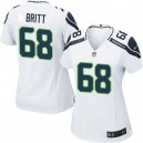 Women Nike Seattle Seahawks &68 Justin Britt Elite White NFL Jersey