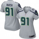 Women Nike Seattle Seahawks &91 Cassius Marsh Elite Grey Alternate NFL Jersey