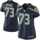 Women Nike Seattle Seahawks &73 Michael Bowie Elite Steel Blue Team Color NFL Jersey