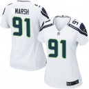 Women Nike Seattle Seahawks &91 Cassius Marsh Elite White NFL Jersey