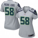 Women Nike Seattle Seahawks &58 Kevin Pierre-Louis Elite Grey Alternate NFL Jersey